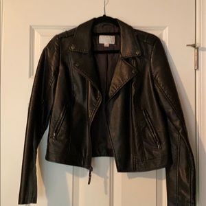 Black faux leather jacket